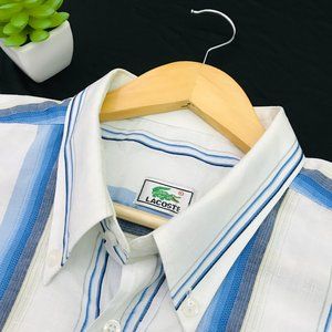 Fresh Peice 100% Original ( LACOSTE ) BLUE STRIP SHIRT For Men